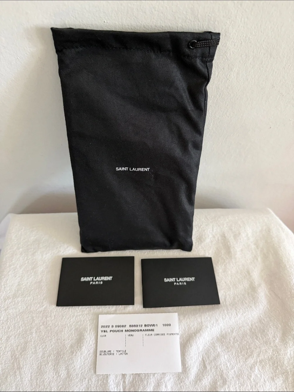 YSL Grain De Poudre Monogramme Pouch - Picture 8 of 11